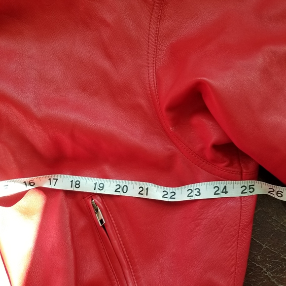 Vintage genuine leather  bomber jacket red - Picture 7 of 8
